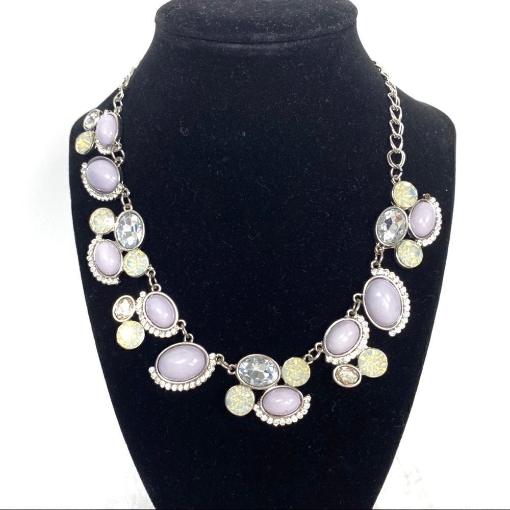 COLORS Lavender Rhinestone Statement Necklace Y2K‎ Preppy